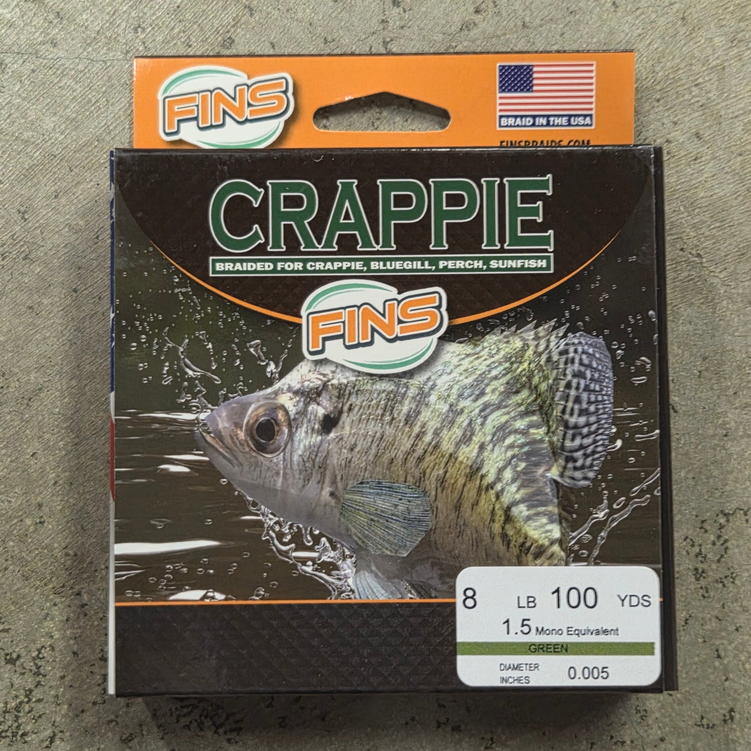 Fins Crappie 8lb Green 100 Yards Fishing Line