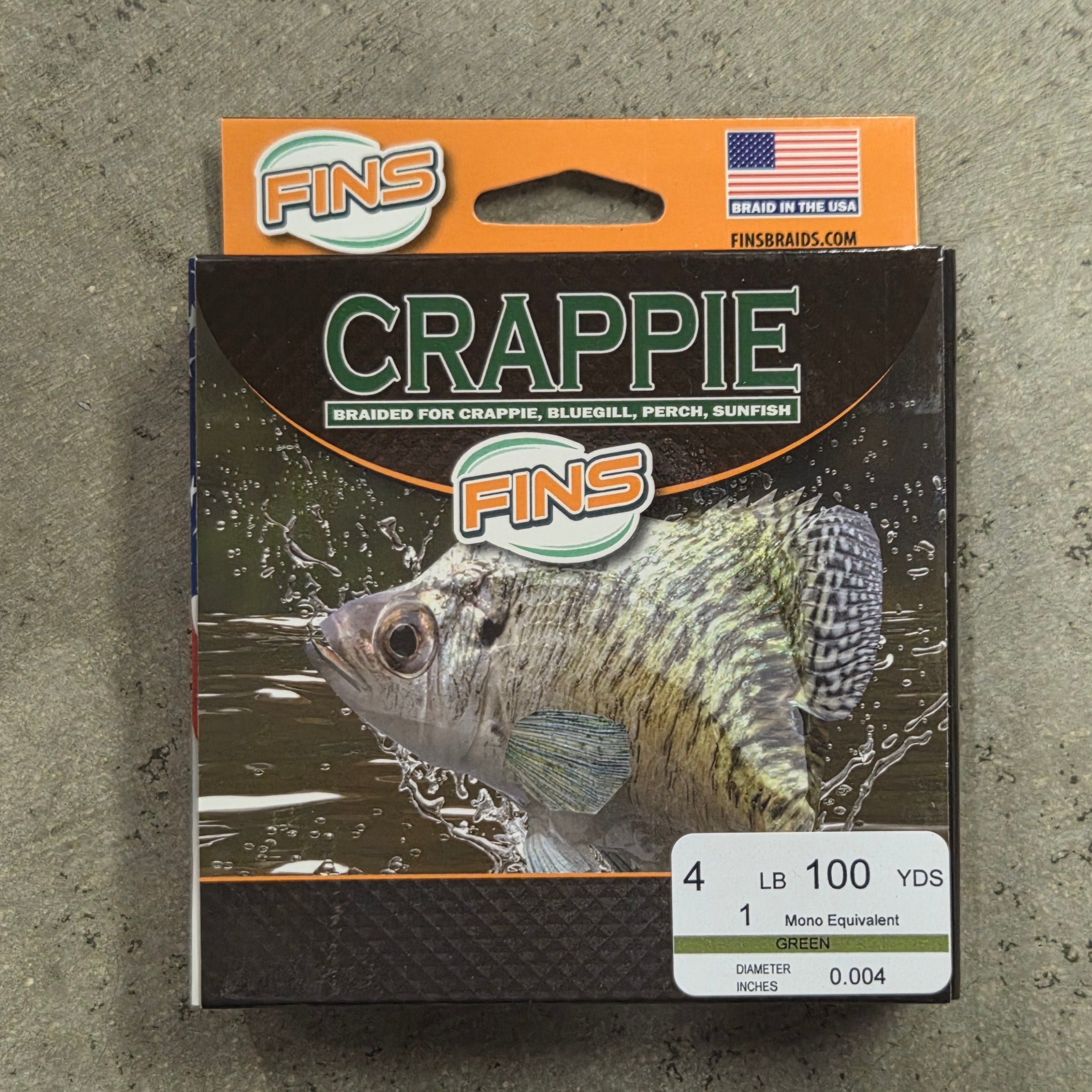 Fins Crappie 4lb Green 100 Yards Fishing Line Fins Crappie 4lb Green 100 Yards Fishing Line