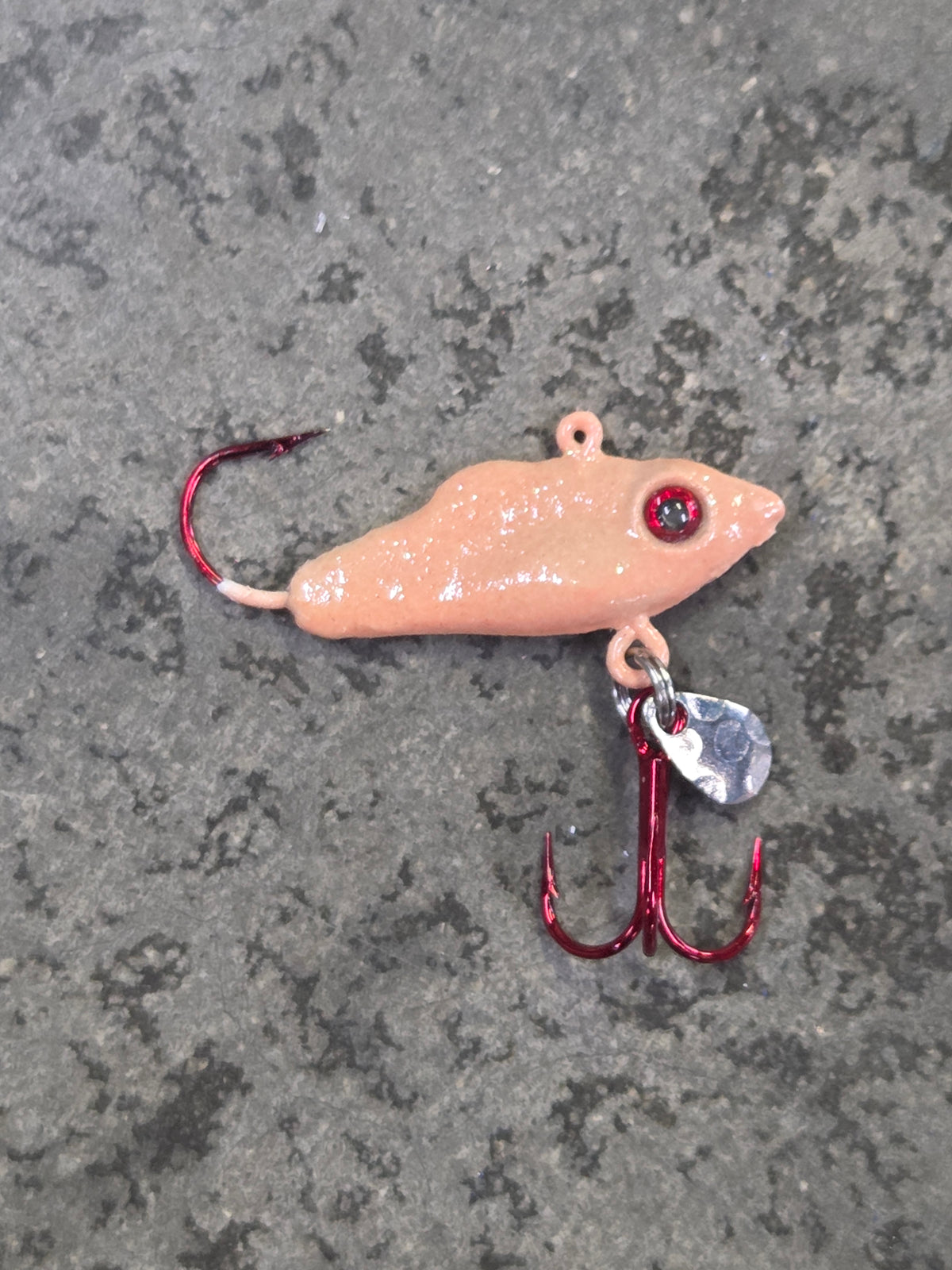 Tan Vertical Blade Jig with Treble Hook #6 (Pack of 4)