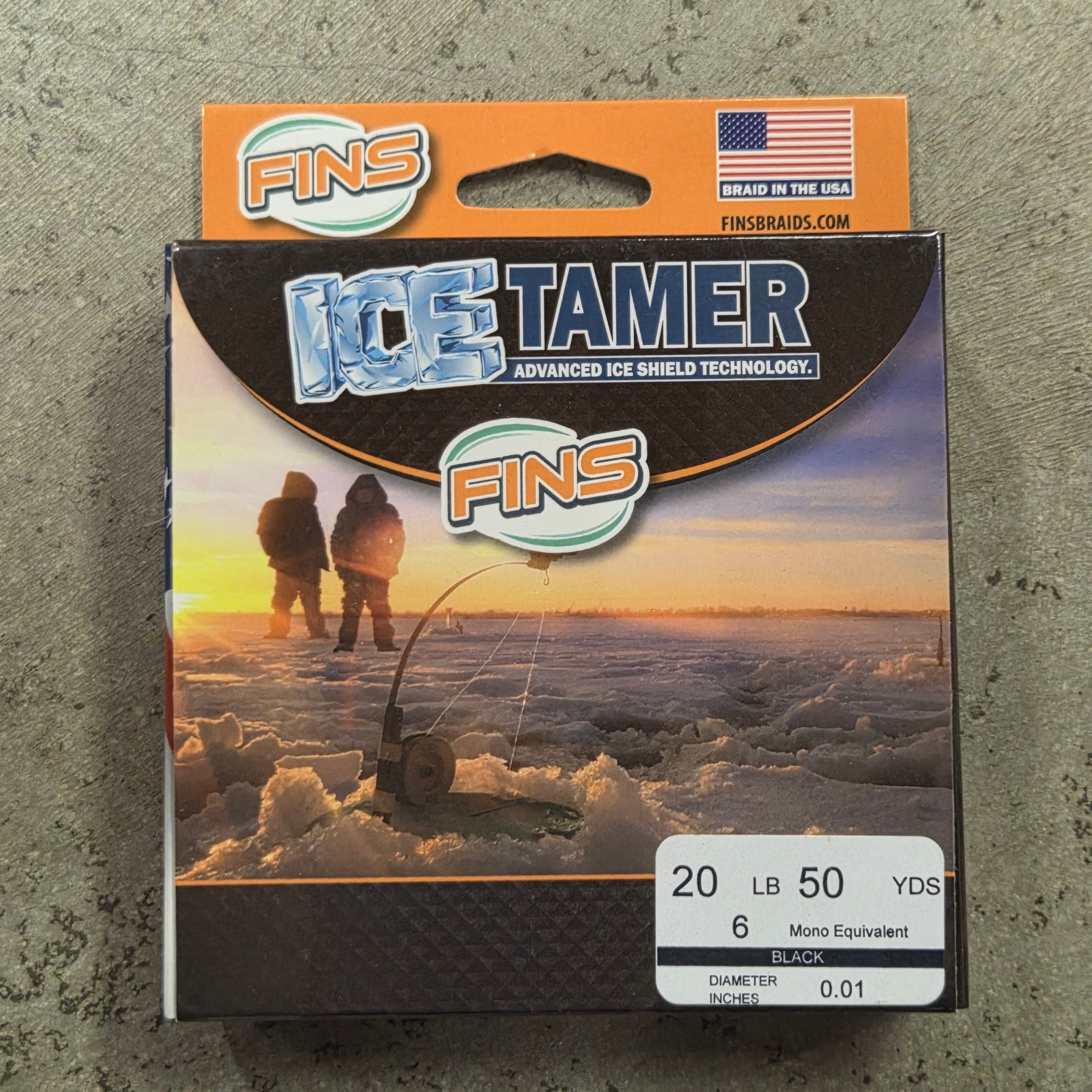 Fins Ice Tamer 20lb Black 50 Yards Fishing Line