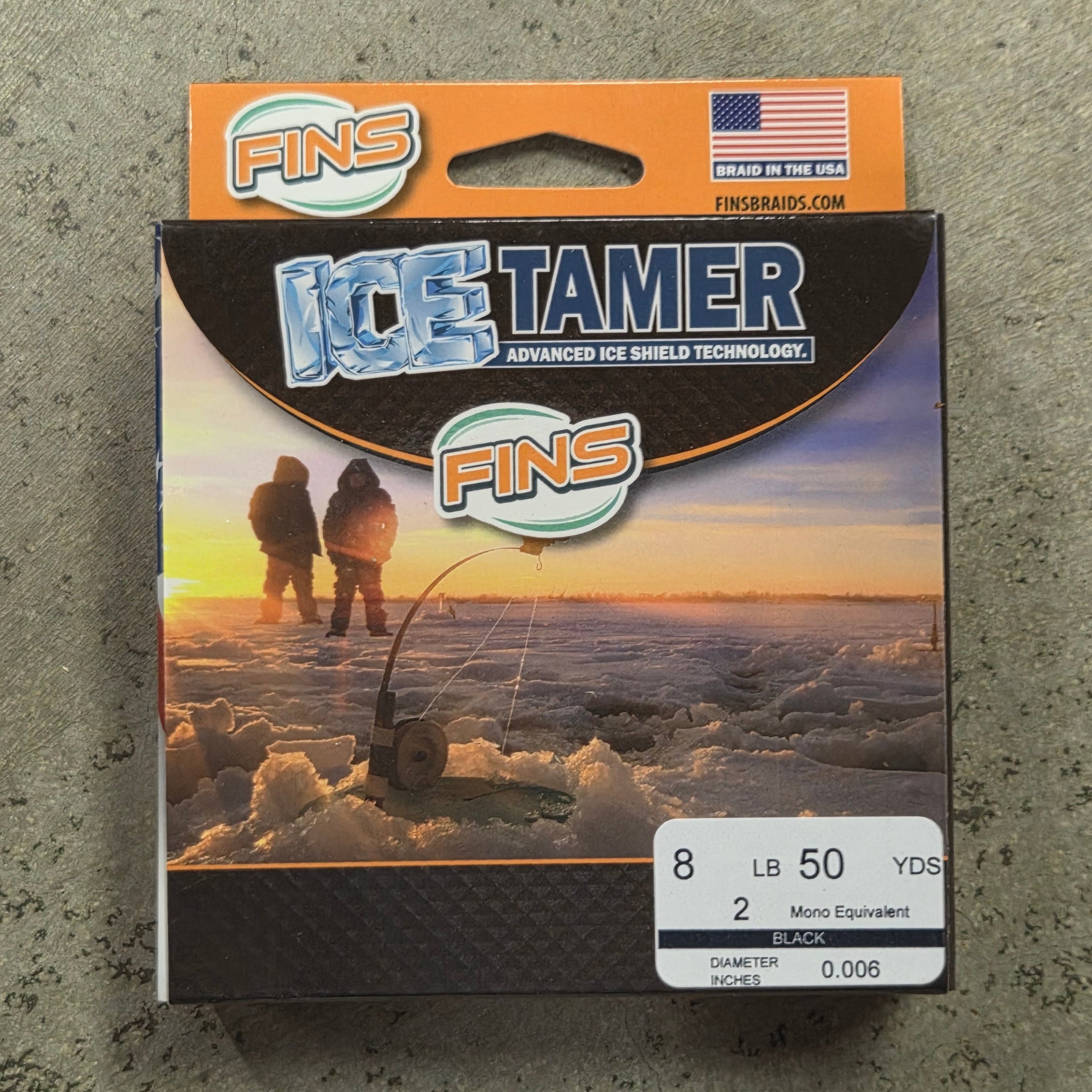 Fly Line Tamer Fins Ice Tamer 8lb Black 50 Yards Fishing Line