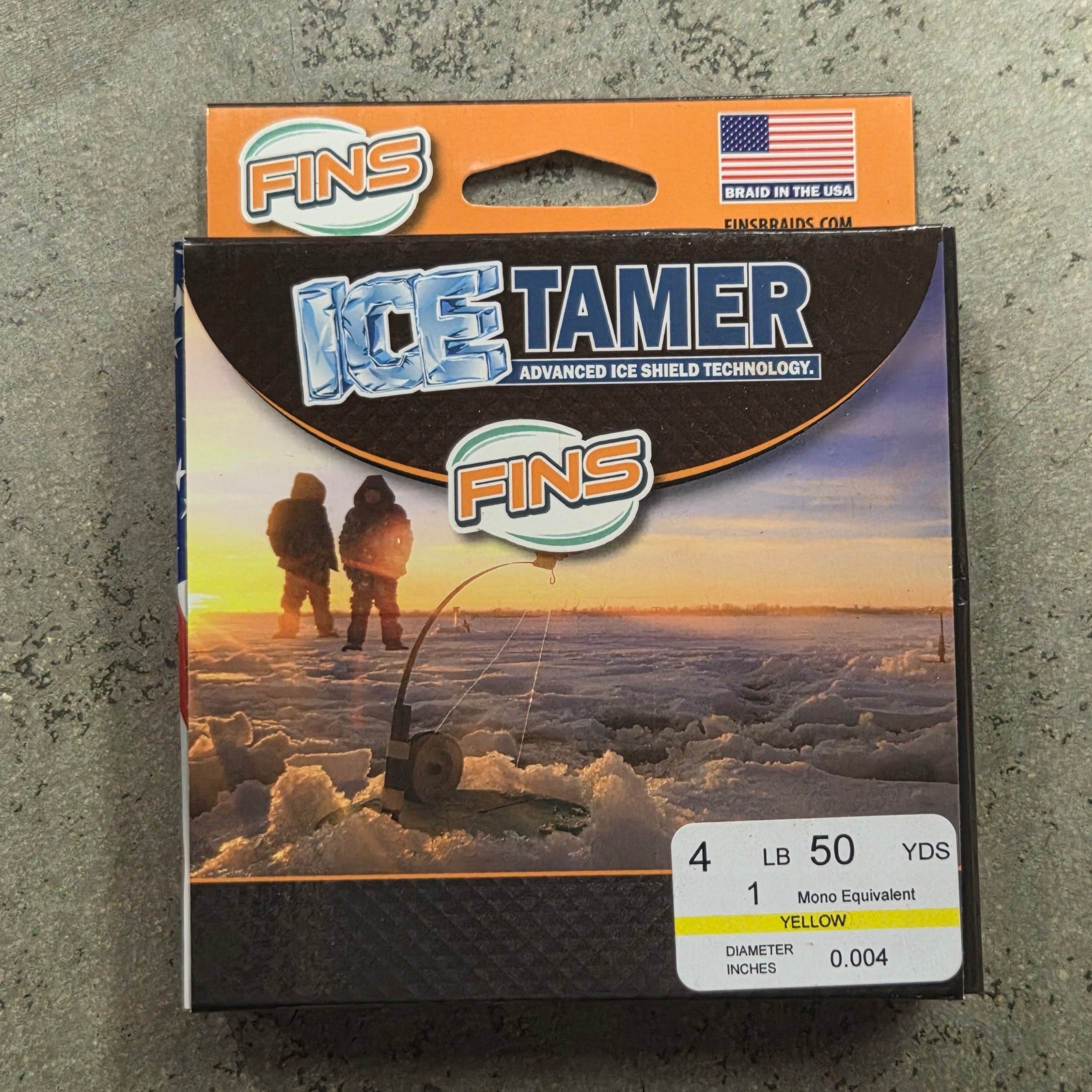 Fins Ice Tamer 4lb Yellow 50 Yards Fishing Line