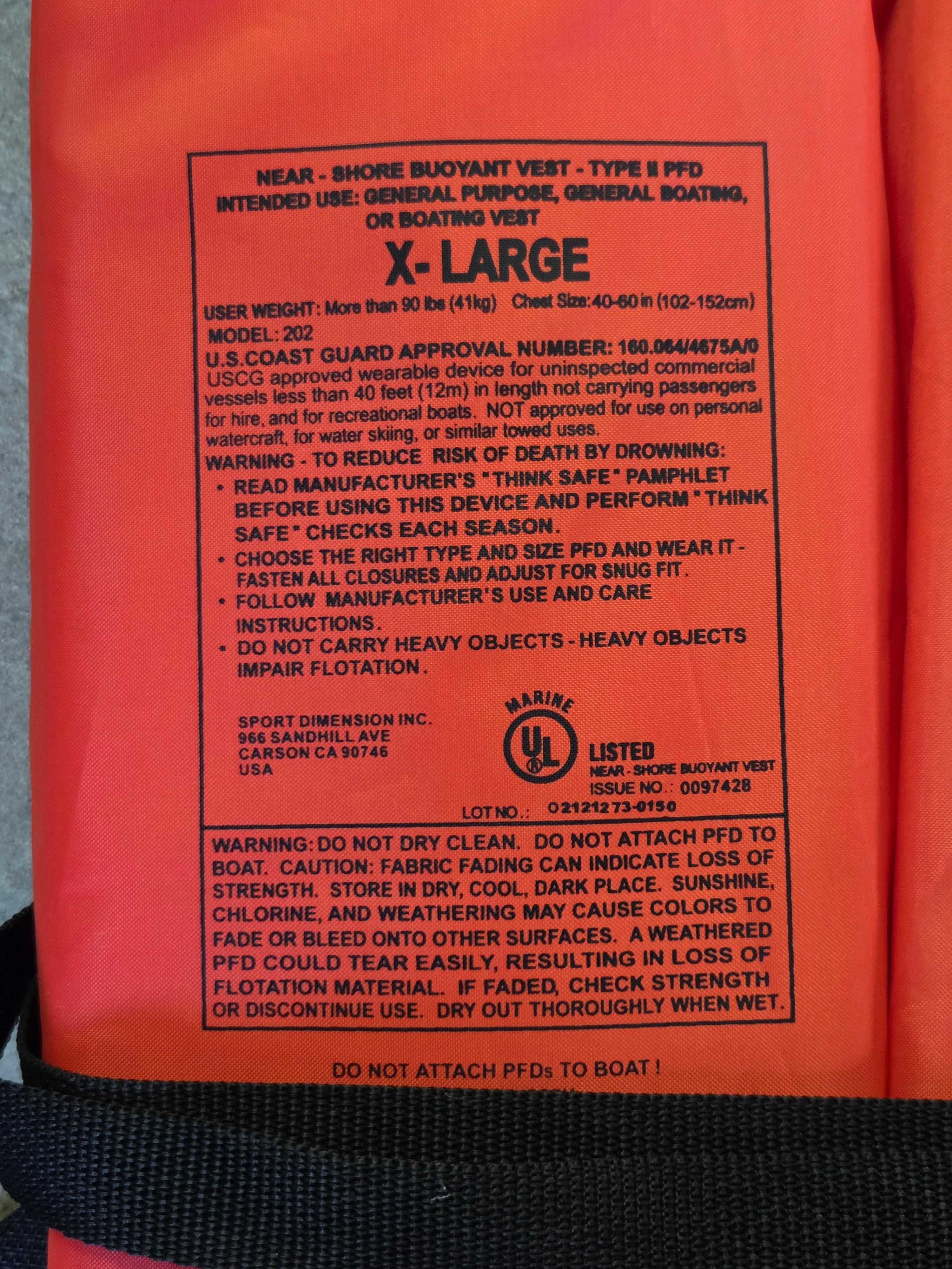 Sea Choice Blaze Orange Type 2 PDF