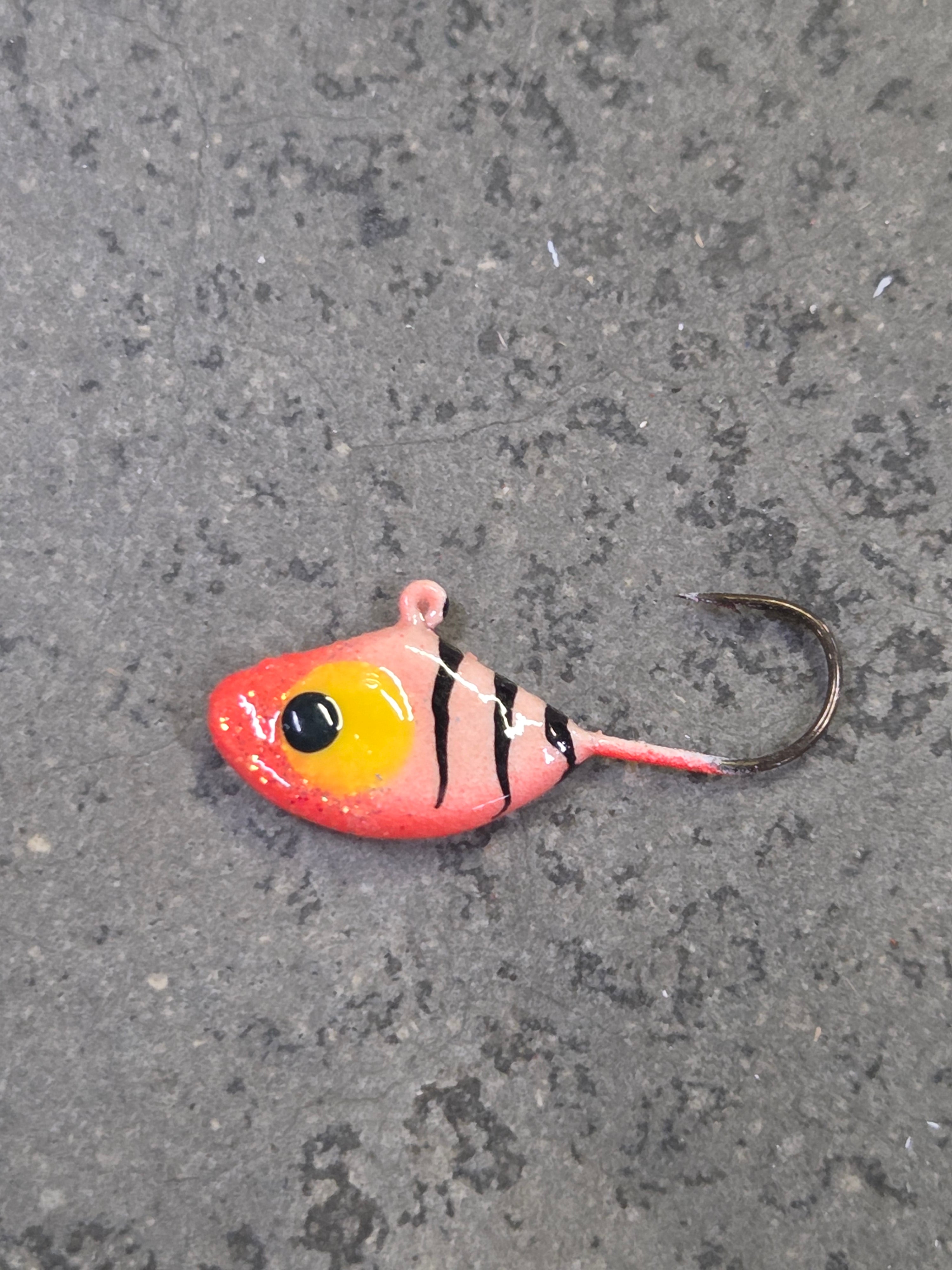 Orange Tiger Tungsten Ice Jig #6 (Pack of 4)
