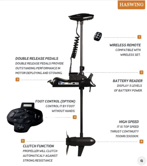 Cayman Bow Mount Trolling Motor 12V 55lbs